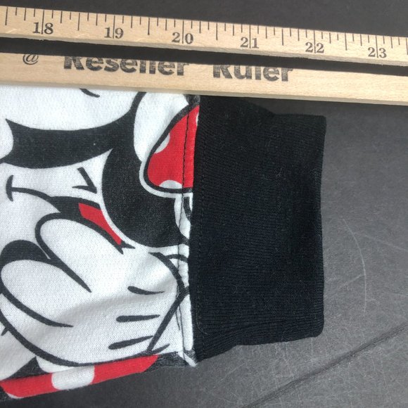 Disney Minnie Mouse Sweatshirt Adult Small White & Black All Over Print Crewneck - Picture 5 of 9